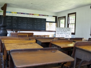 Amish school room with desks Amish school room with desks