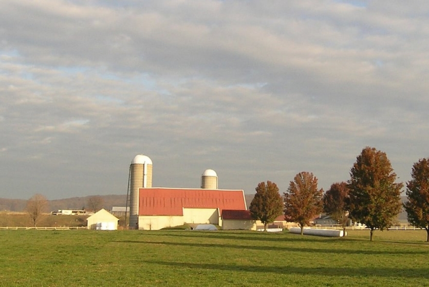 Amish farm in the distance Amish farm in the distance
