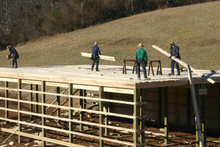 What Does a Successful Amish Business Look Like Some humble Amish folk building a barn.