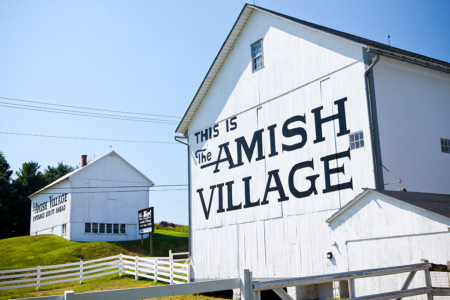 The Amish Village A picture of signage painted on a barn at The Amish Village